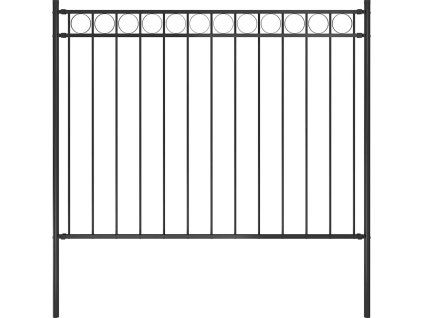 Zahradní plot ASSEN ocelový 1,7 x 1 m [146313] (Barva Černá)
