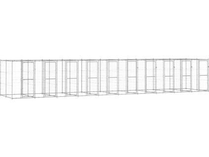 Venkovní psí kotec ocel 24,2 m² [3082268] (Barva Černá)