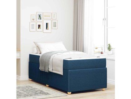 Rám postele 80 x 200 cm textil [3398320] (Barva Modrá)