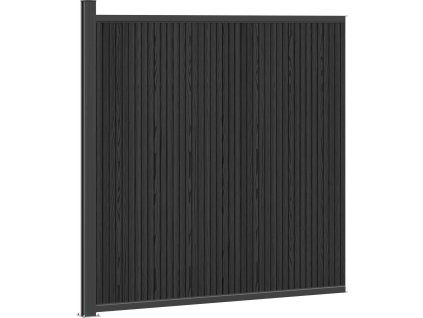 Plotový panel WPC a hliník Černá [42039054] (Barva Černá)