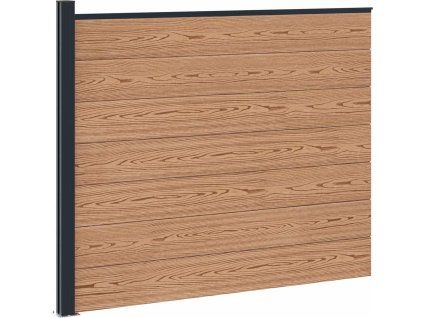 Plotový panel WPC a hliník [42039067] (Barva Hnědá)