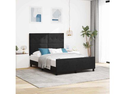 Postel s boxspringem s čelo 140 x 190 cm samet [3344941] (Barva Černá)