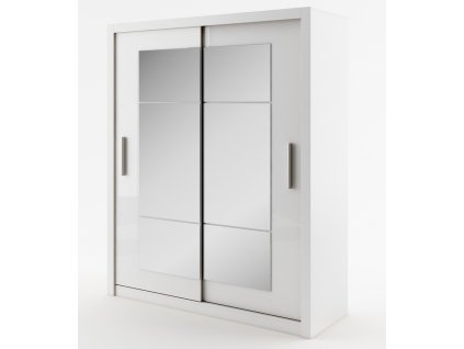 Šatní skříň IDEA 02 bílá zrcadlo 180 cm