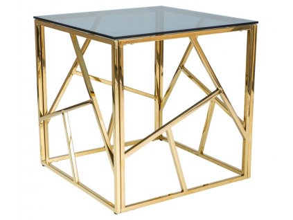 Konferenční stolek MACADA B zlatý kov/kouřové sklo