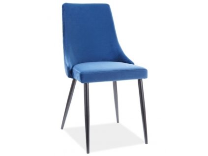 Jídelní čalouněná židle NOPI velvet granátově modrá/černá mat