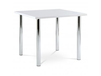 Jídelní stůl NOIDE š.90cm, MDF bílý lesk/chrom