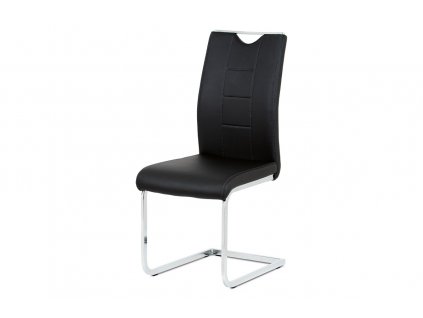 Jídelní židle NADIA, chrom/černá koženka