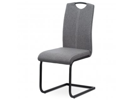 Jídelní židle ZOPA, šedá látka, kov-černý matný lak
