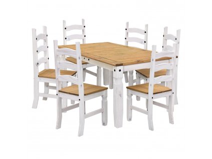 Jídelní stůl CORONA 16110B + 6 židlí CORONA 160204B