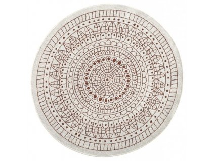 Kusový koberec Twin-Wendeteppiche 103102 creme terra kruh – na ven i na doma
