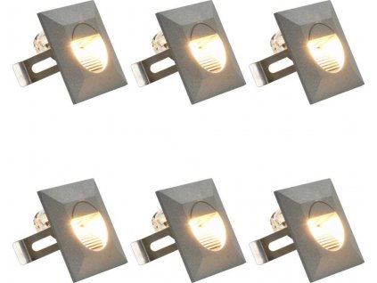 Venkovní LED nástěnná svítidla 6 ks 5 W stříbrná čtvercová [45656]