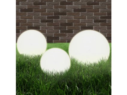Kulovitá LED lampa sada 3 kusů koule 20/30/40 cm PMMA [50659]