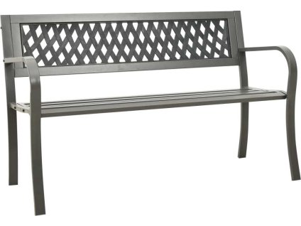 Zahradní lavice 125 cm ocel [312039] (Barva Šedá)
