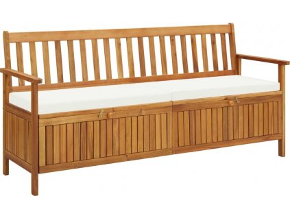 Úložná lavice s poduškou 170 cm masivní akáciové dřevo [45912]