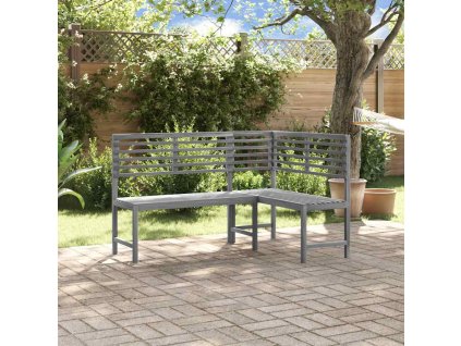 Zahradní rohová lavice 140 cm masivní akáciové dřevo [312423] (Barva Šedá)