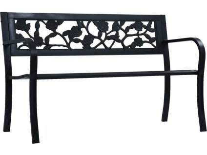 Zahradní lavice 125 cm ocelová [47942] (Barva Černá)