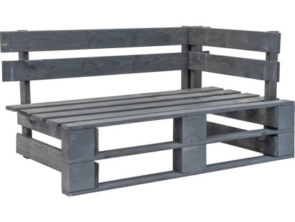 Zahradní rohová lavice z palet dřevo [44698] (Barva Šedá)