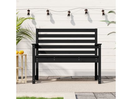 Zahradní lavice 109 x 48 x 91,5 cm masivní dřevo douglasky [824064] (Barva Černá borovice)