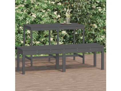 2místná zahradní lavice bílá 159,5x44x45 cm masivní borovice [824011] (Barva Přírodní borovice)