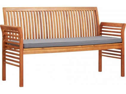 3místná zahradní lavice s poduškou 150cm masivní akáciové dřevo [45973]