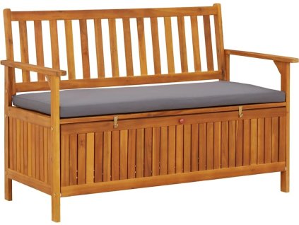 Zahradní úložná lavice 120 cm masivní akáciové dřevo [310276] (Barva Krémová a antracitová)