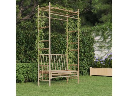 Zahradní lavice s pergolou 116 cm bambus [341742]