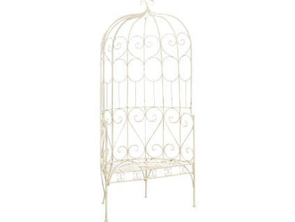 Zahradní lavice 95 cm železná starožitná [45432] (Barva Bílá)