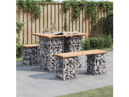 Zahradní stůl gabion design 100 x 70 x 72 cm masivní dřevo douglaska [834365] (Barva Přírodní borovice)