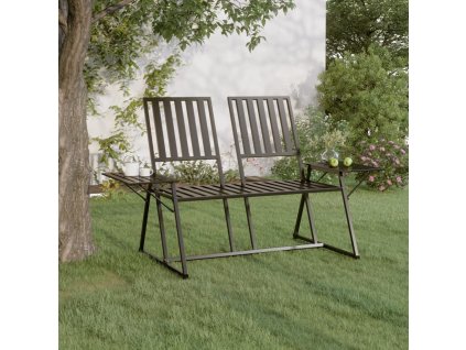 2místná zahradní lavice 165 cm černá ocel [318819]