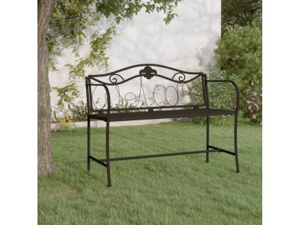 2místná zahradní lavice 104 cm černá ocel [318831]