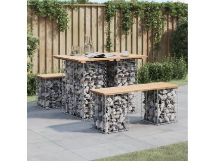 Zahradní stůl gabion design 100 x 70 x 72 cm masivní dřevo douglaska [834362] (Barva Přírodní borovice)