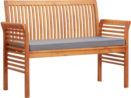 2místná zahradní lavice s poduškou 120cm masivní akáciové dřevo [45972]
