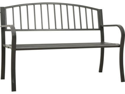 Zahradní lavice 125 cm ocel [312037] (Barva Šedá)