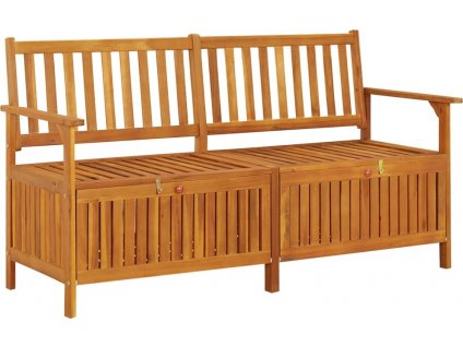 Úložná lavice s poduškou 148 cm masivní akáciové dřevo [316743]