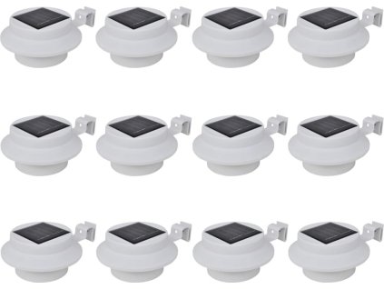Venkovní solární lampy na plot 12 ks LED [277123] (Barva Bílá)