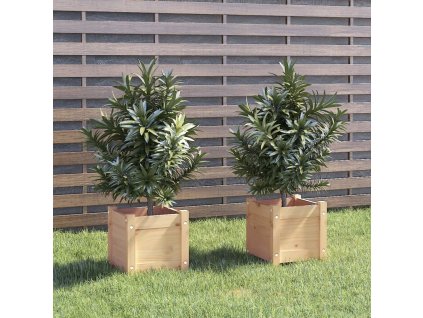 Zahradní truhlíky 2 ks 31 x 31 x 31 cm masivní borovice [810523]