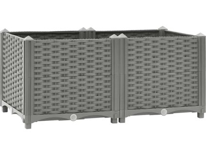 Vyvýšený záhon 80 x 40 x 38 cm polypropylen [153294] (Barva Světle šedá)