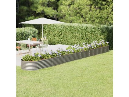 Vyvýšený záhon pozinkovaná ocel 620x80x36 cm [318947] (Barva Stříbrná)
