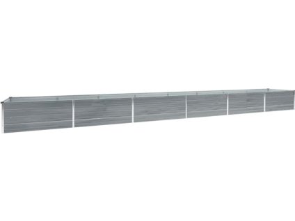 Vyvýšený záhon pozinkovaná ocel 600 x 80 x 45 cm [47072] (Barva Šedá)