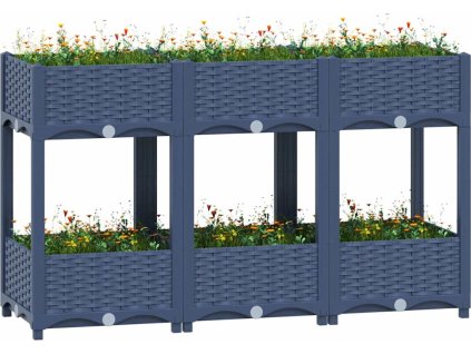 Vyvýšený záhon 120 x 40 x 71 cm polypropylen [310407] (Barva Modro-šedá)