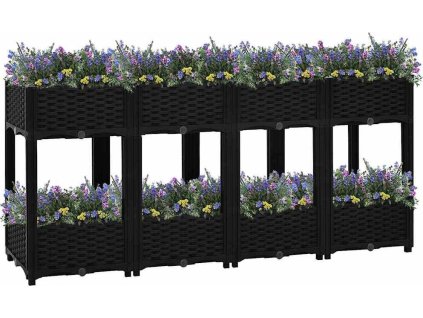 Vyvýšený záhon 160 x 40 x 71 cm polypropylen [316537] (Barva Černá)