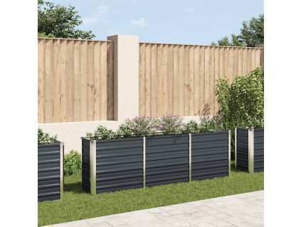 Vyvýšený záhon pozinkovaná ocel 240 x 40 x 77 cm [47043] (Barva Antracitová)