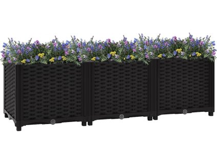 Vyvýšený záhon 120 x 40 x 38 cm polypropylen [316532] (Barva Černá)