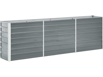 Vyvýšený záhon pozinkovaná ocel 240 x 40 x 77 cm [47040] (Barva Šedá)