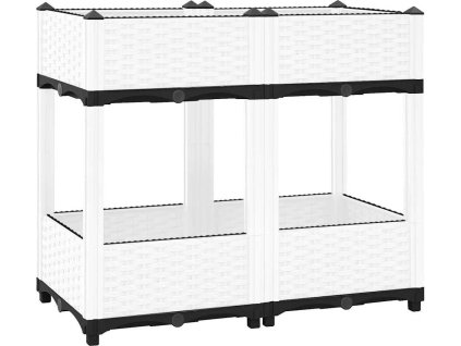 Vyvýšený záhon 80 x 40 x 71 cm polypropylen [153313] (Barva Bílá)