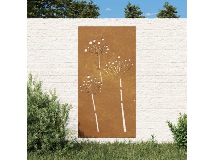 Zahradní nástěnná dekorace 105 x 55 cm cortenová ocel Květina [824486]