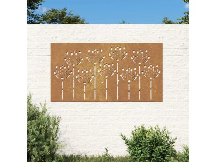Zahradní nástěnná dekorace 105 x 55 cm cortenová ocel Květina [824499]