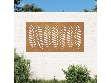 Zahradní nástěnná dekorace 105 x 55 cm cortenová ocel List [824500]