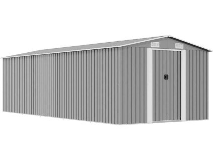 Zahradní domek 257 x 580 x 181 cm kovový [143353] (Barva Šedá)