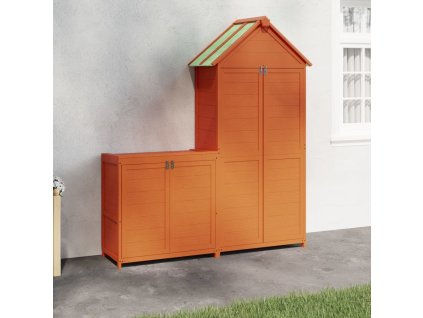 2dílná sada zahradních přístřešků masivní borové dřevo [172250] (Barva Šedá)